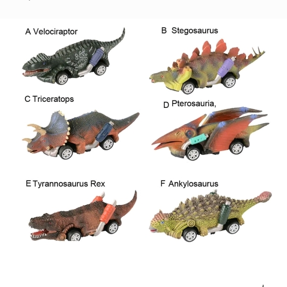 : 19pc mix lot of Pull Back Cars Dino Toy Dinosaur go cart Kids action figures - Picture 2 of 10